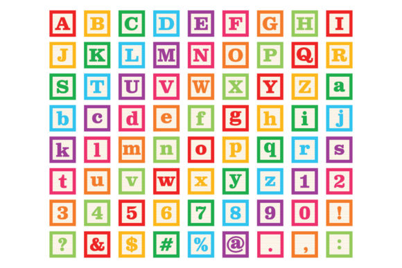Alphabet Blocks Set: Graphics and Decorative Elements