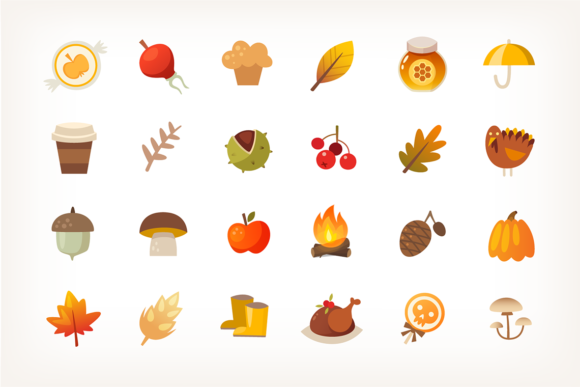 Autumn Icons for Digital Design