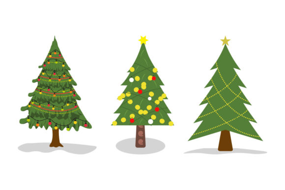 Christmas Tree Design with Ornaments: Graphics for Handmade Creators