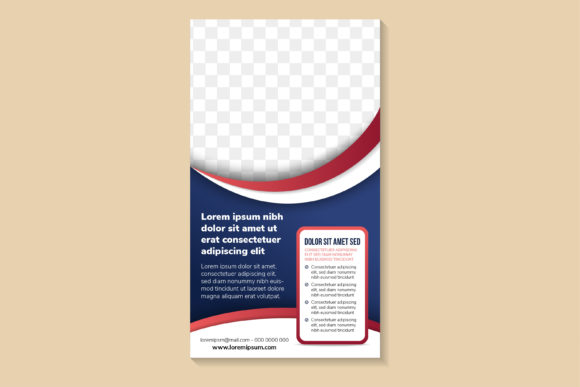 Curve Red Blue Vertical Banner Graphics and Print Templates