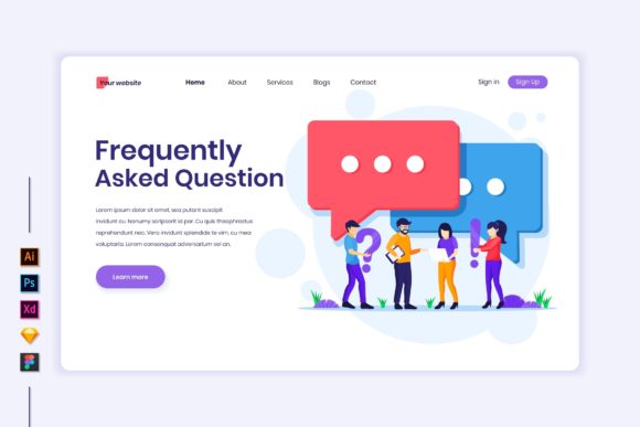 FAQ Concept Flat Illustration Graphics