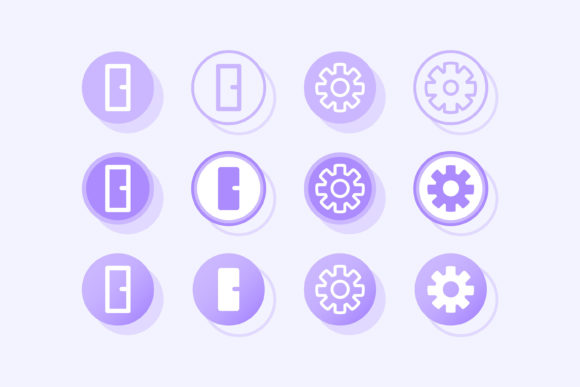 Fitness Tracker App Settings Buttons Graphics