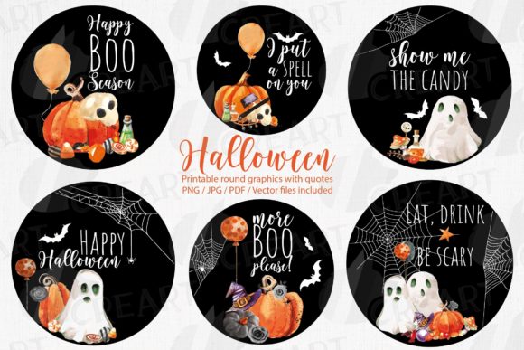 Halloween Black Drink Coaster: Graphics & Print Templates