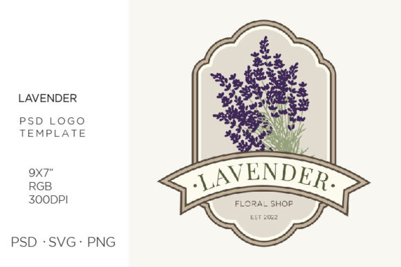 Lavender Flowers, PSD DIY Logo