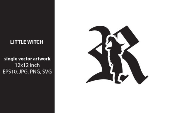 Little Witch - Monogram Letter R Graphics and Icons