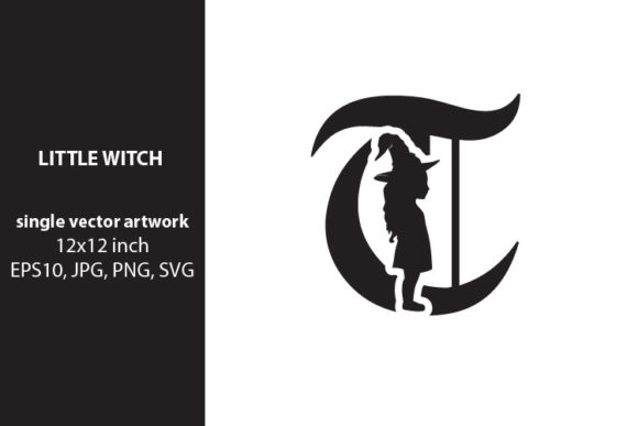 Little Witch - Monogram Letter T Graphics and Icons