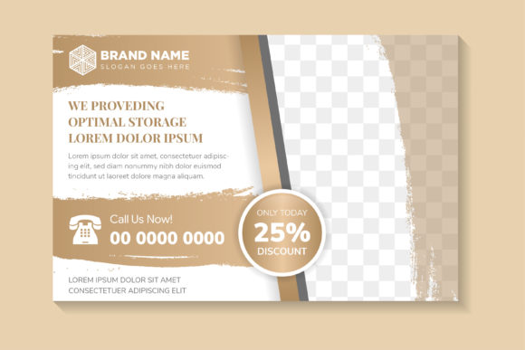 Optimal Storage Horizontal Flyer Brown: Graphics for Print Templates