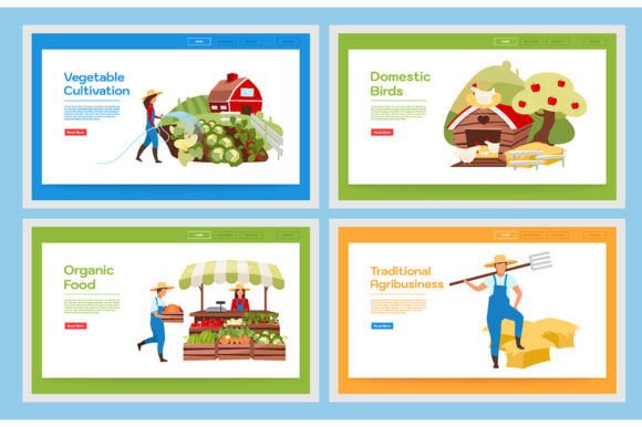 Organic Food Landing Page Template Set