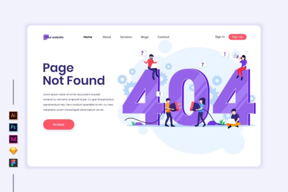 Page Error 404 Concept Flat Illustration